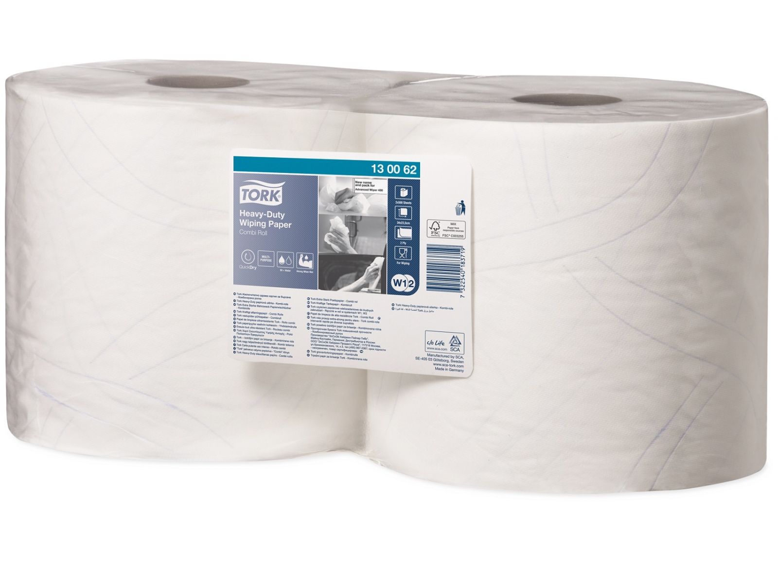 Czyściwo x2 Tork 130062 QD Premium 2W 170mb